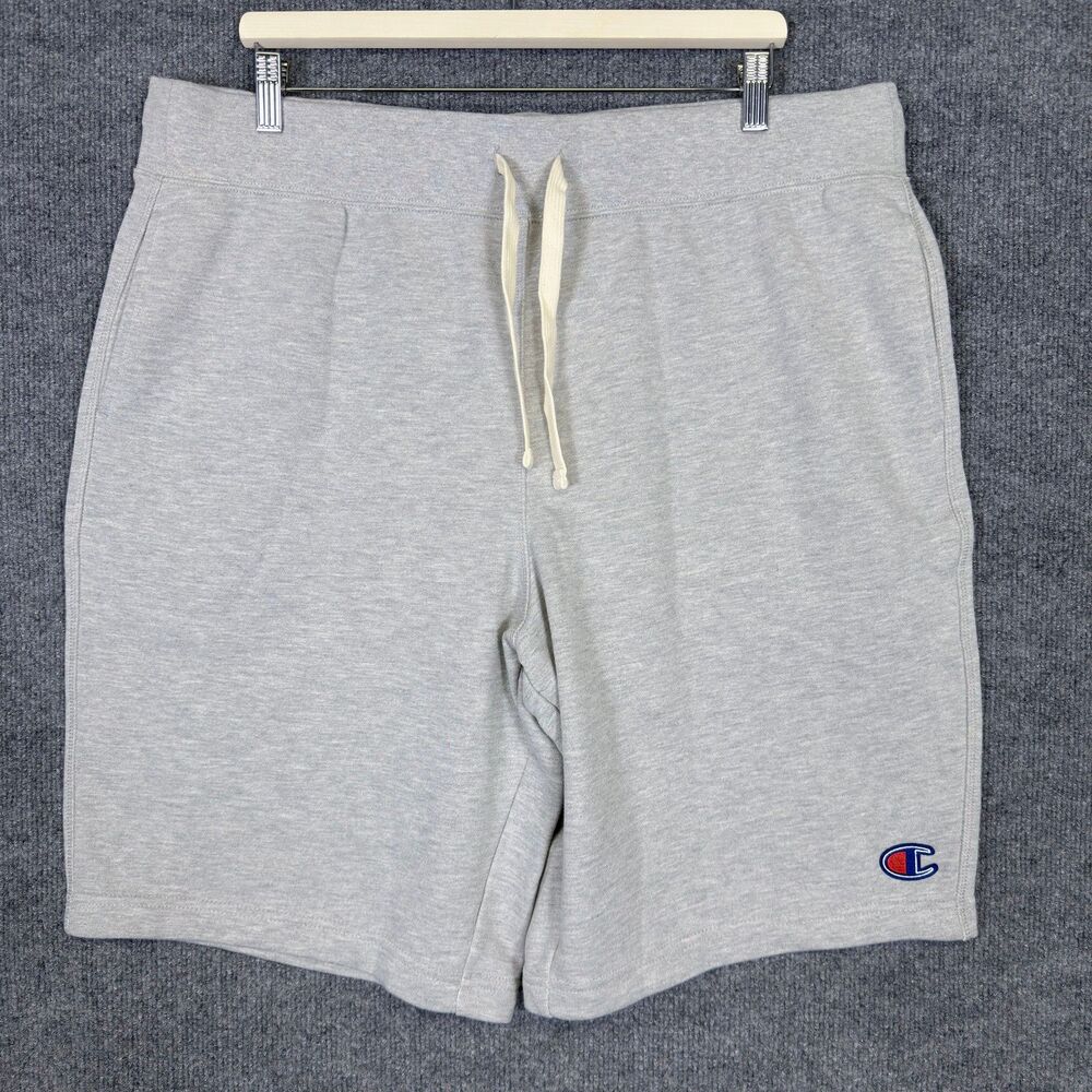 NWT Champion Men's Sweat Shorts XXL Heather Gray Fleece Gym Athletic Drawstring